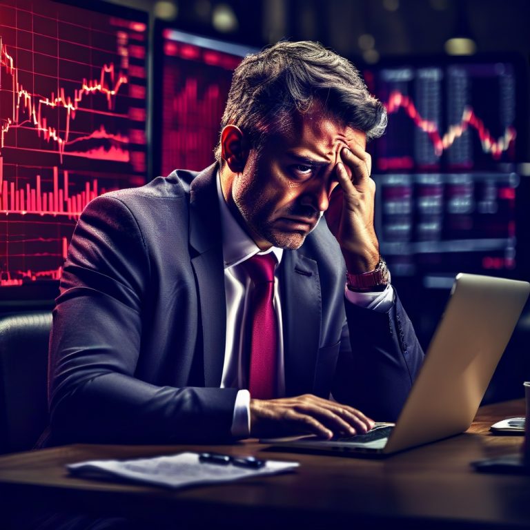 Leonardo_Diffusion_XL_A_distressed_investor_stares_intently_at_0-1