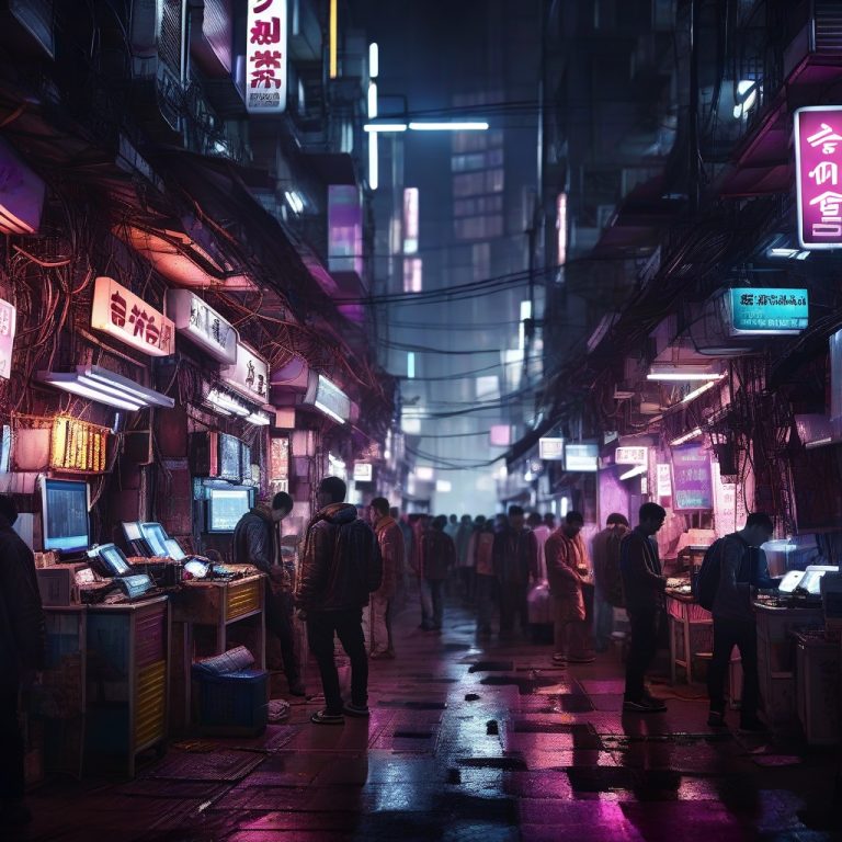 Leonardo_Diffusion_XL_bustling_cyberpunk_market_alley_filled_w_0-1