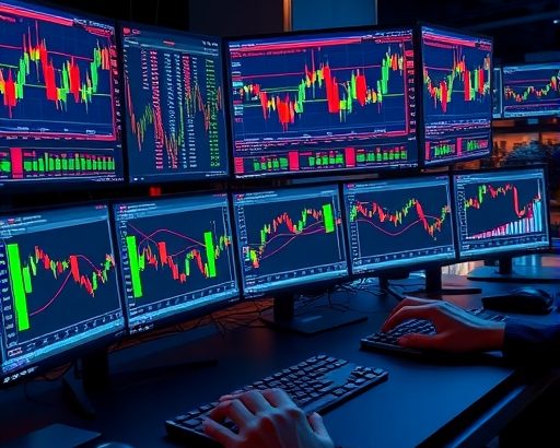 Flux_Schnell_A_modern_trading_desk_pulsating_with_the_vibrant__0-1