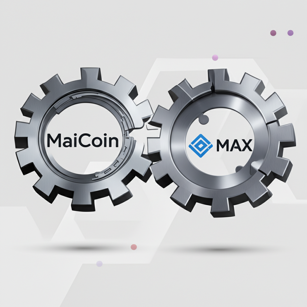插圖比較 MaiCoin 簡單介面與 MAX 複雜交易介面，強調功能與幣種多寡的差異
