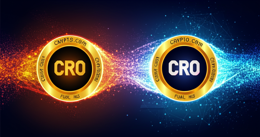 CRO 幣作為驅動引擎，與 Crypto.com 平台共同建構加密生態的關係示意圖