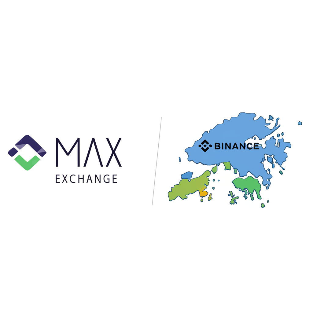 MAX與幣安平台對比示意圖，標示台灣與香港市場