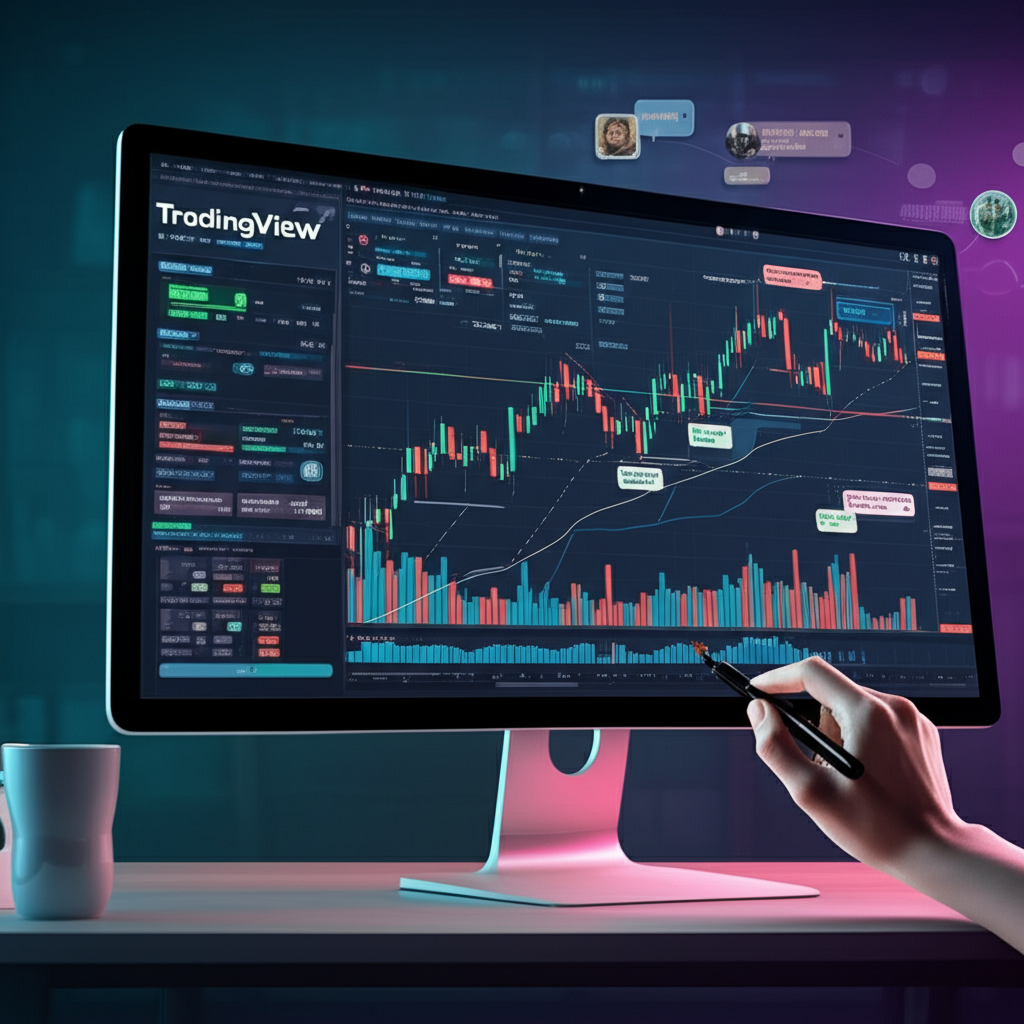 交易者在 TradingView 介面中使用技術指標、繪圖工具，並參與全球交易社群，探索自訂策略與回測功能