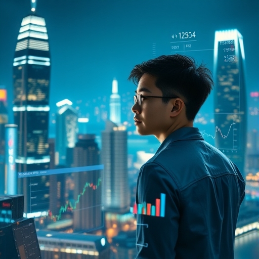 繁華未來感的香港夜景天際線,象徵金融科技與交易環境的先進發展