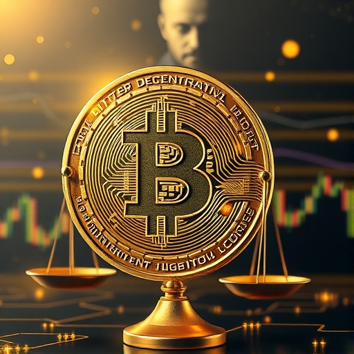 比特幣數位藝術概念圖，象徵數位貨幣的未來發展