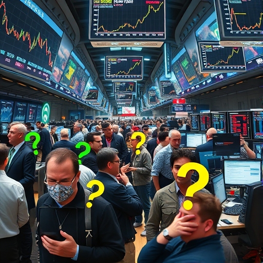 高速運轉的金融交易市場，象徵交易者面對平倉與爆倉的即時決策壓力