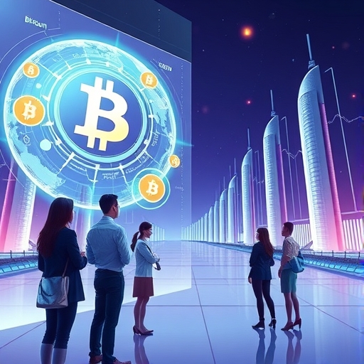 未來感數位插畫，展現加密貨幣交易與金融科技的專業氛圍