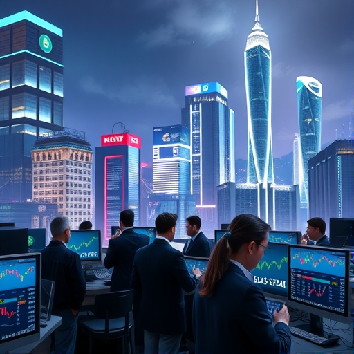 2025年香港未來感城市景觀，象徵金融科技與外匯交易的蓬勃發展