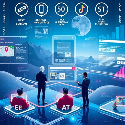 2025年數位景觀與SEO未來趨勢概念圖示譯當作rg -