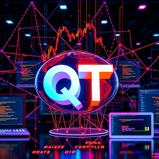 QT多重含義的視覺化呈現:金融與科技融合概念圖