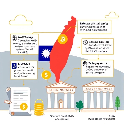 台灣虛擬貨幣監管與市場發展示意圖