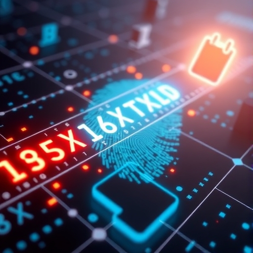 TXID 區塊鏈交易數位指紋視覺化示意圖