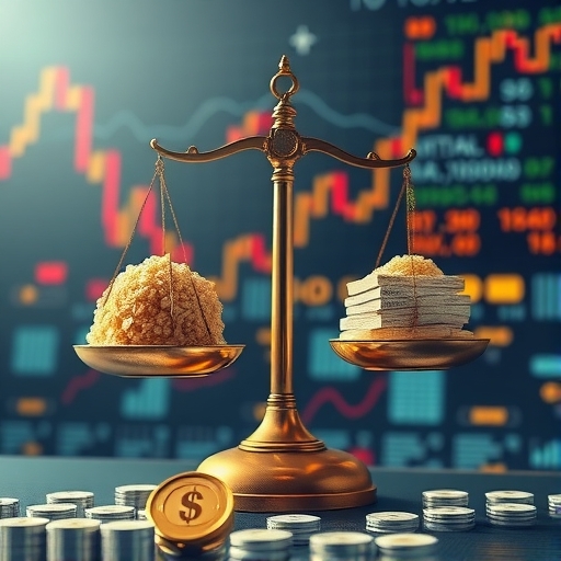 外匯手數概念圖示：以天平象徵風險與報酬的平衡