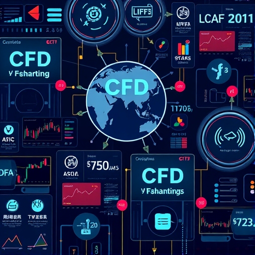 動態數位插畫呈現CFD交易世界的複雜性與數據流動