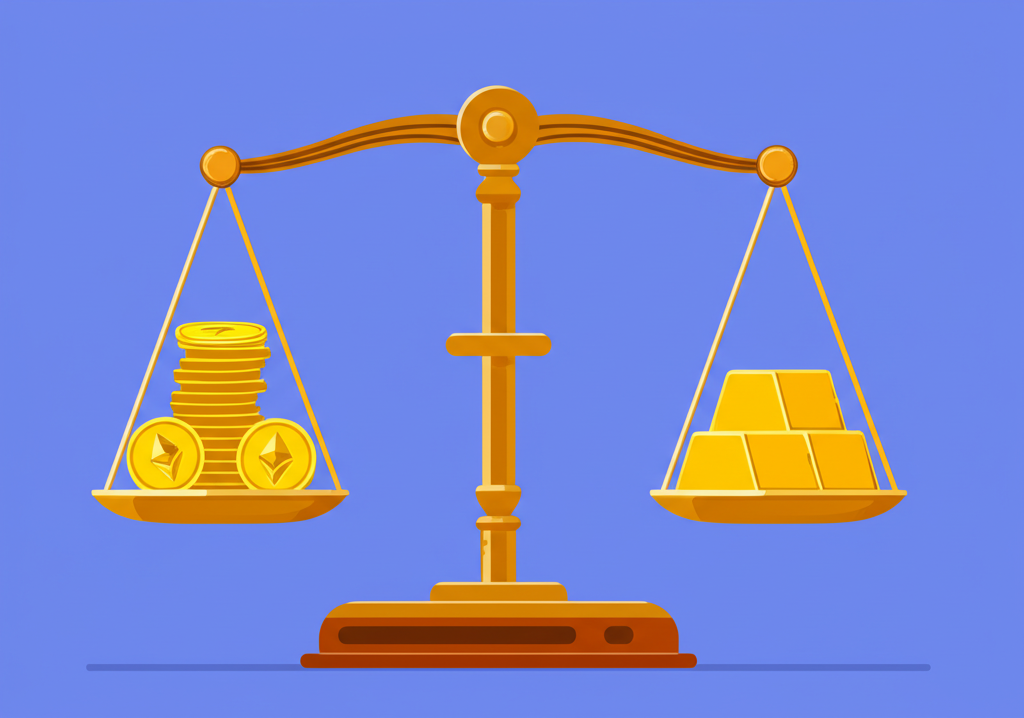 以槓桿原理為主題的插畫，小額資金撬動高價值資產的視覺化呈現