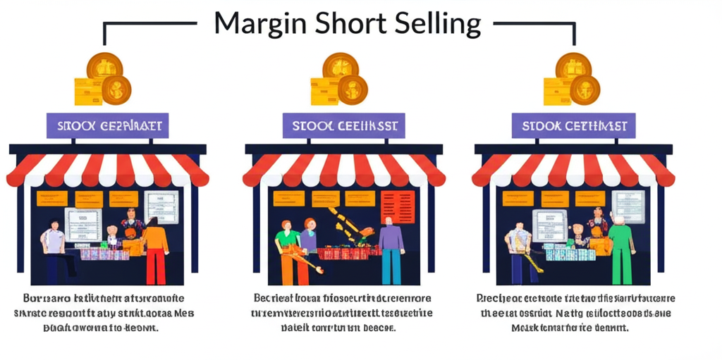 投資人向券商借股賣出,待股價下跌後買回還券的融券交易示意圖