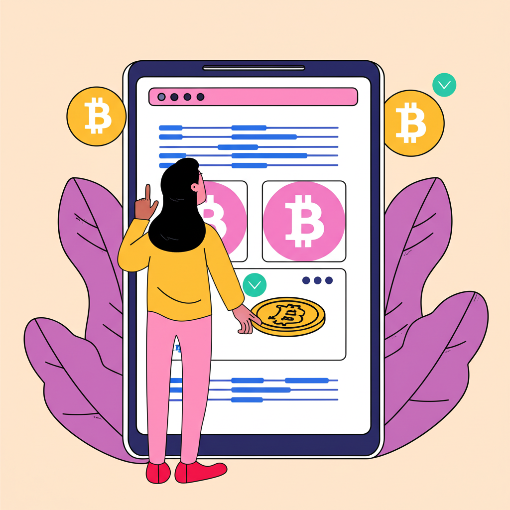 台灣或香港用戶透過數位裝置逐步安全購買比特幣流程示意圖