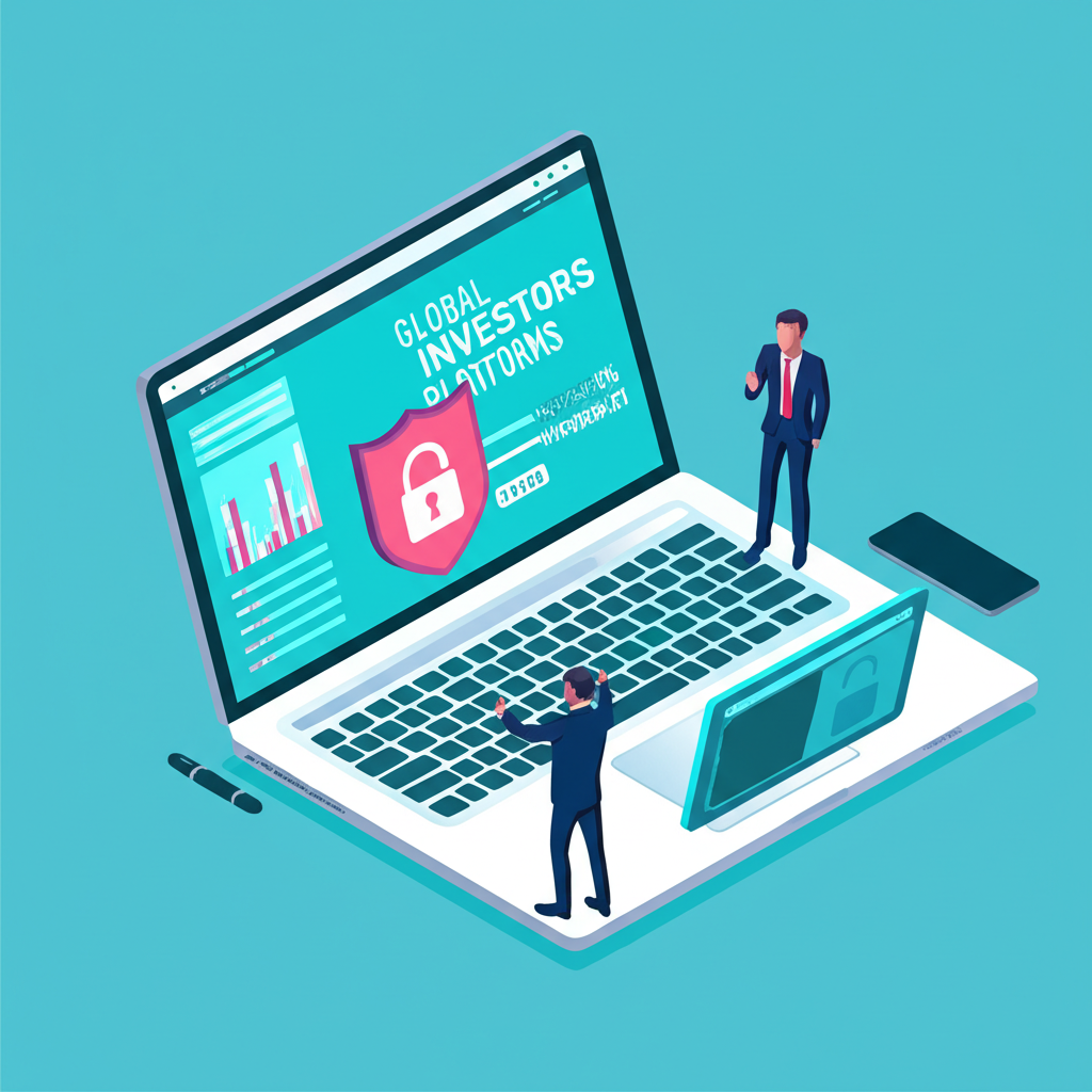 Global investors evaluating platforms, fraud illustration