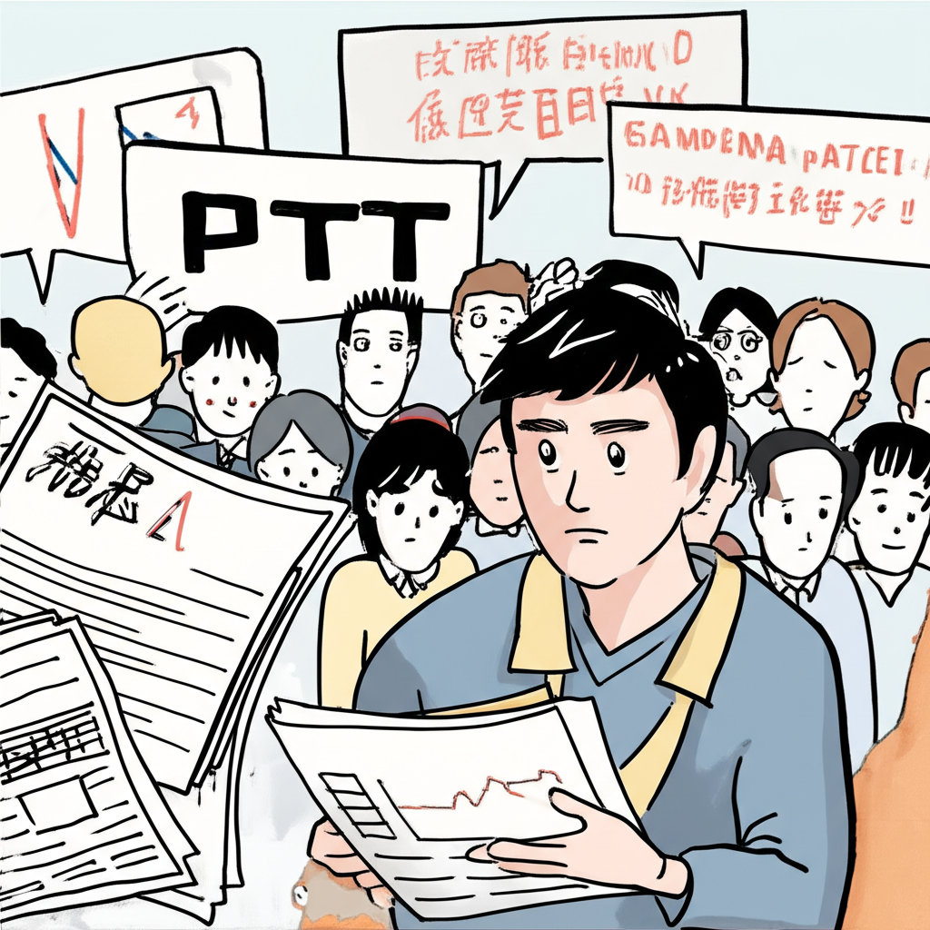 PTT 用戶熱議保險經紀人缺點的插圖,顯示消費者面對多份保單的困惑與社群討論