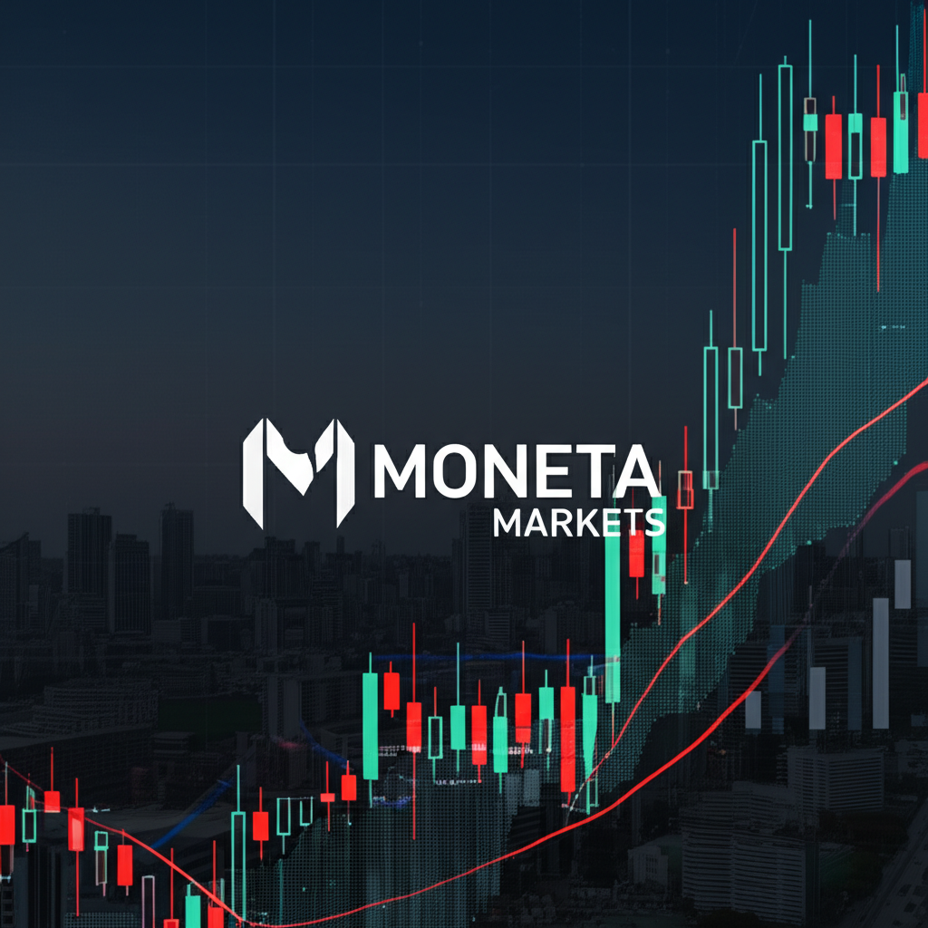 Digital charts with Moneta Markets logo and Thailand elements
