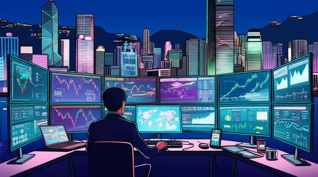 香港天際線下交易員操作電子貴金屬交易平台，包含期貨與CFD，受證監會監管