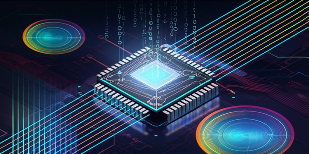 AI 引擎進行複雜模擬分析和快速處理資料的插圖