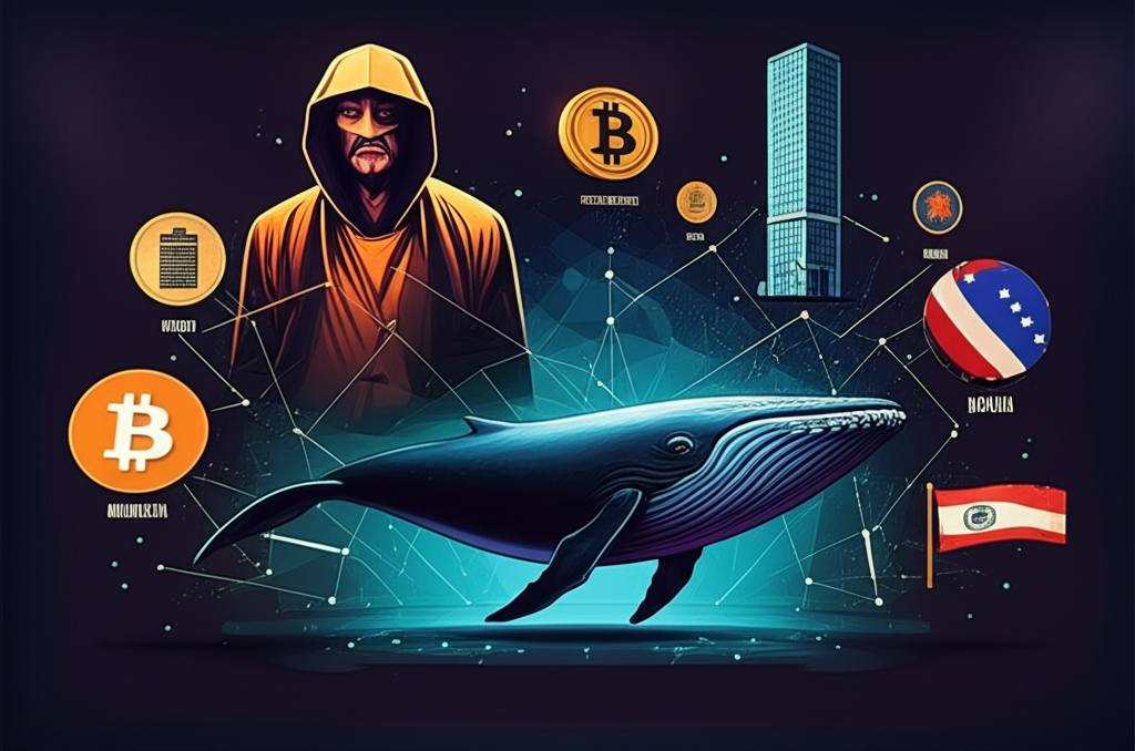 比特幣主要持有者類型圖解:中本聰、個人巨鯨、機構與國家在數位網絡中的互動示意