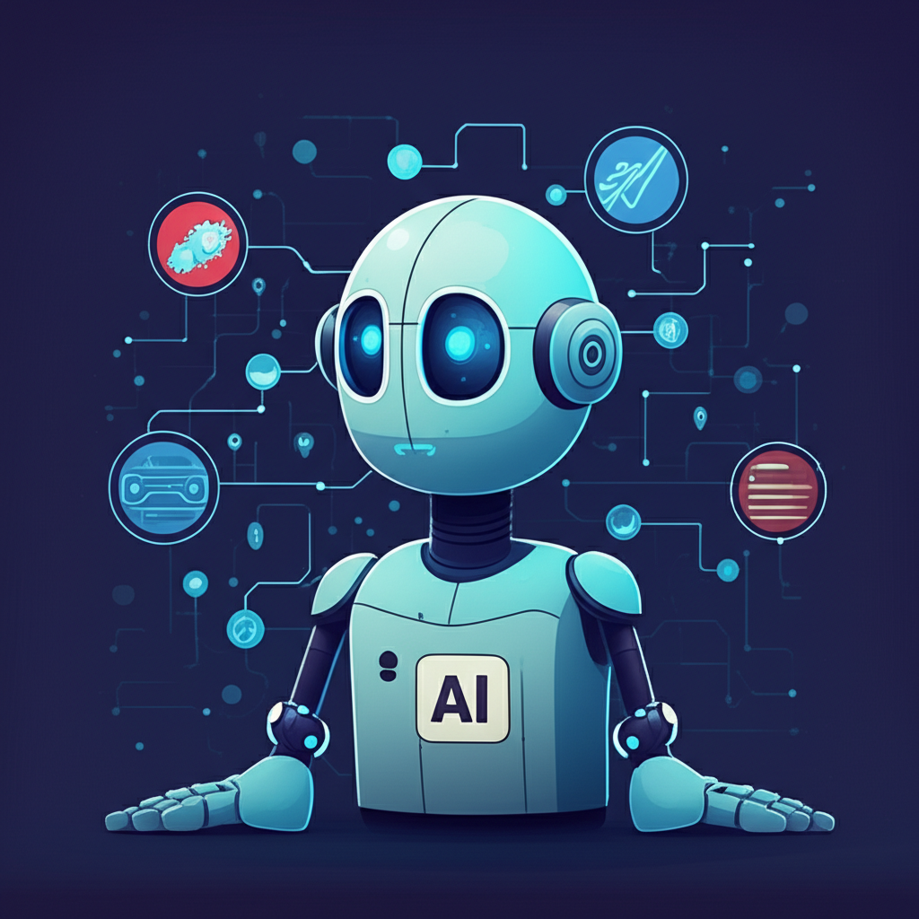 一位友善的 AI 助手請求資訊以建立用戶內容藍圖的插圖