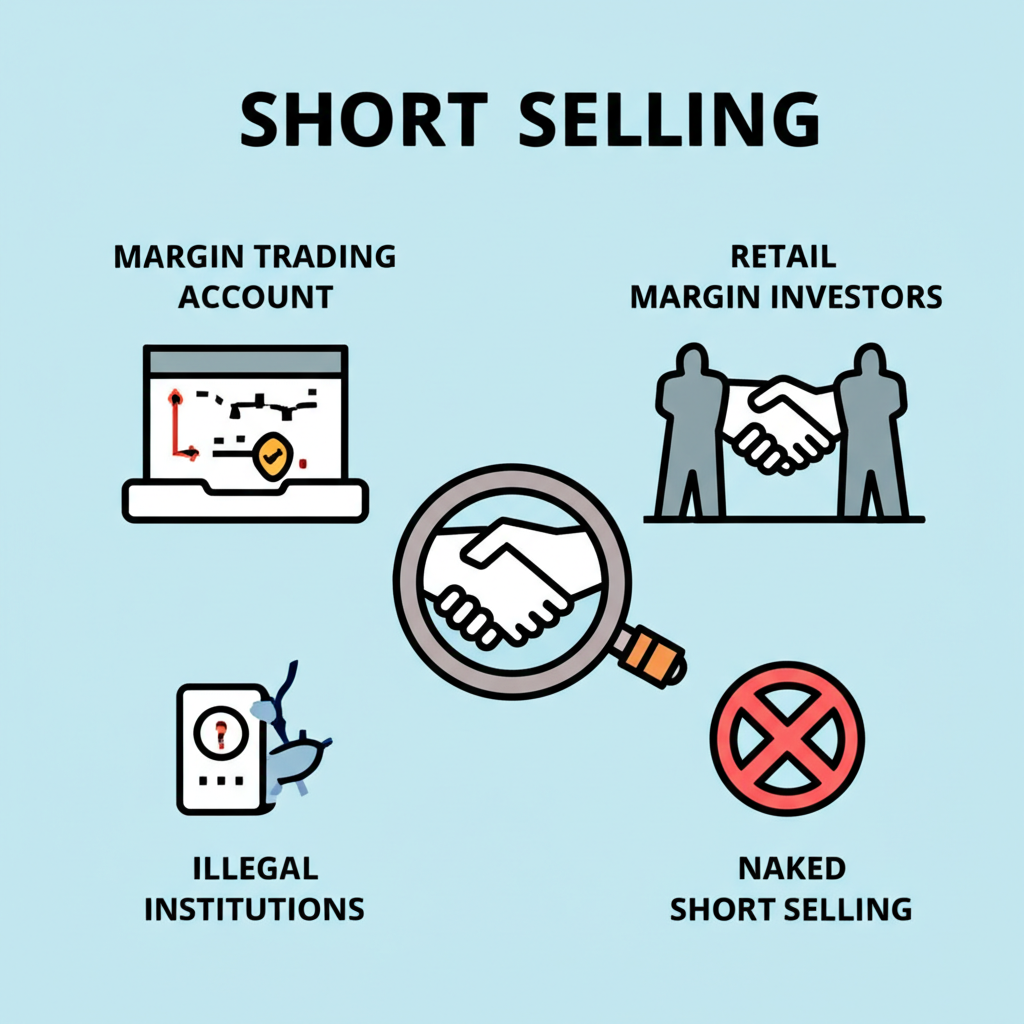 三種放空方式比較:融券、借券與無券放空示意圖
