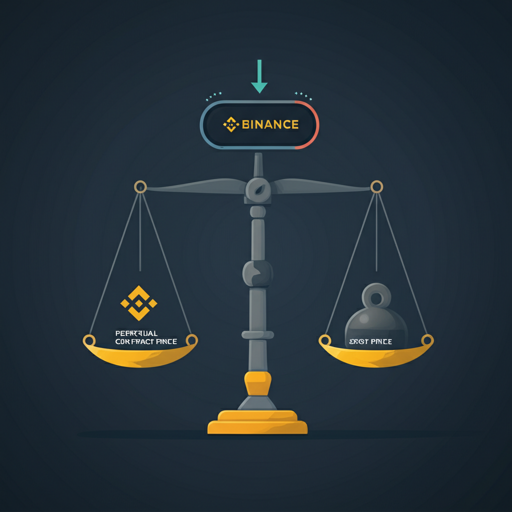 Illustration of balancing perpetual contract and spot prices with funding rate