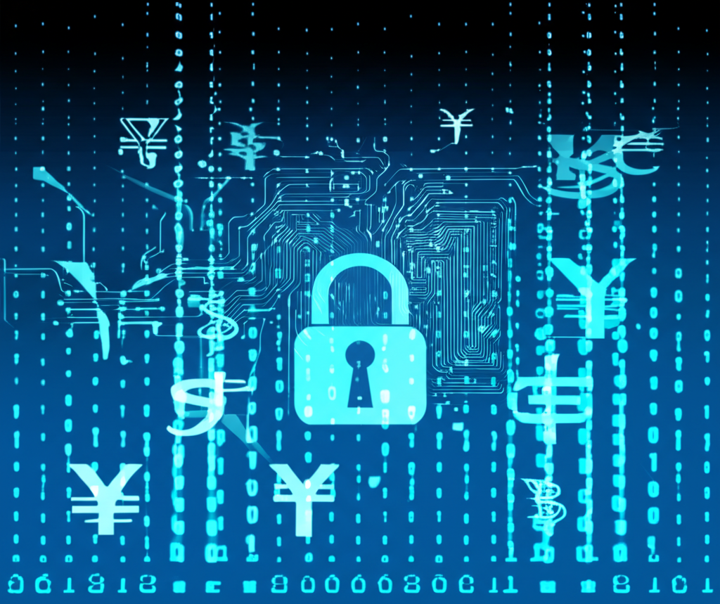 Secure forex trading digital illustration