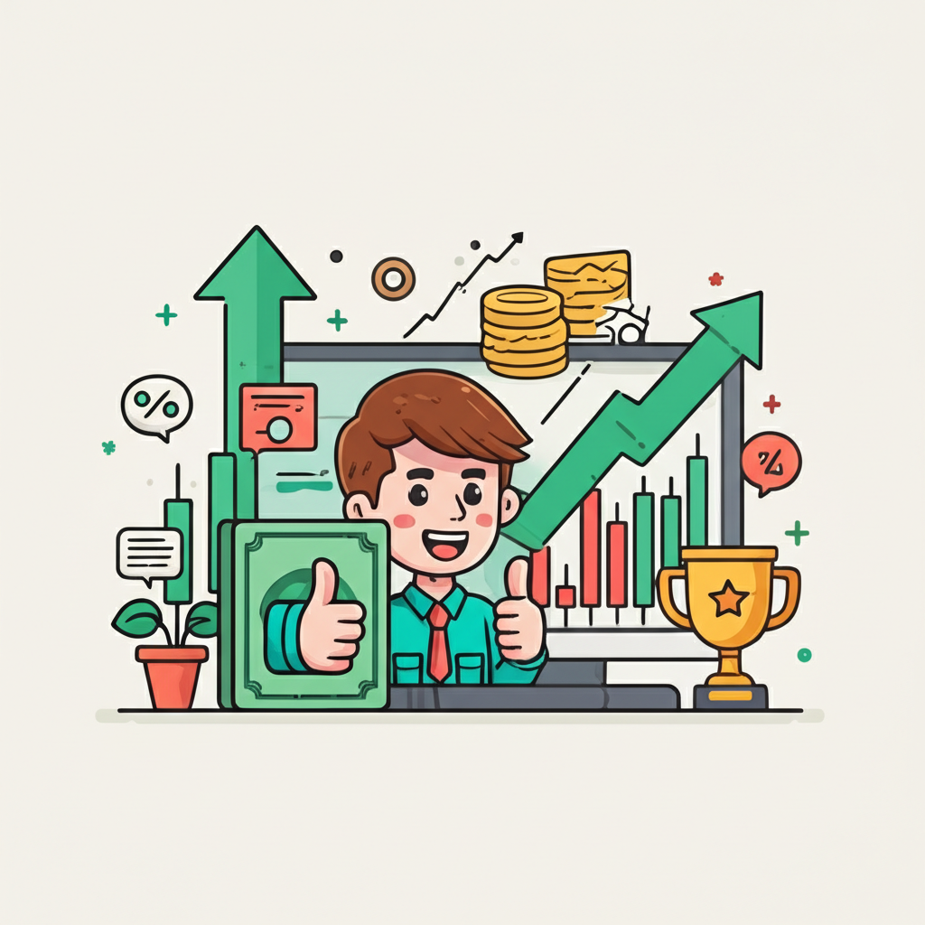 Beginner trading success illustration