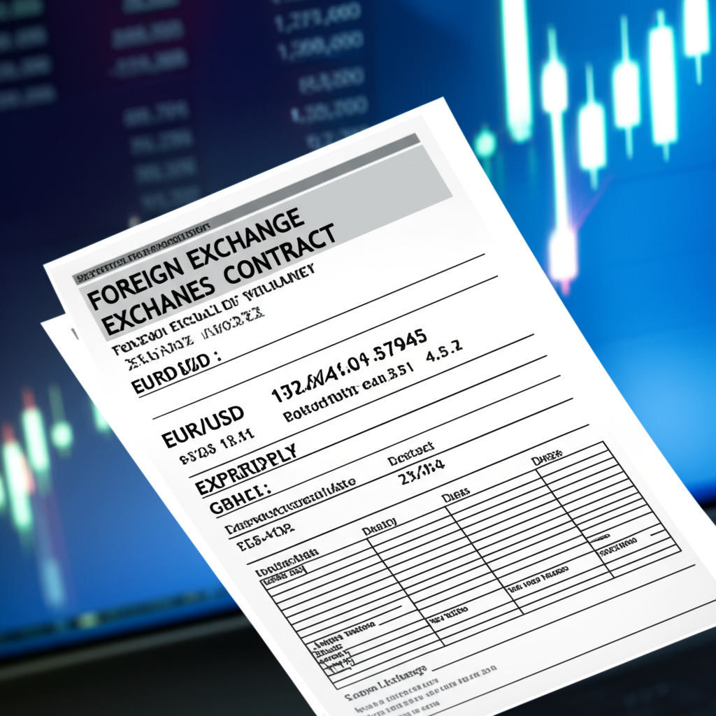 外匯期貨合約文件插圖,包含貨幣對、到期日與規格,在受監管交易所平台交易