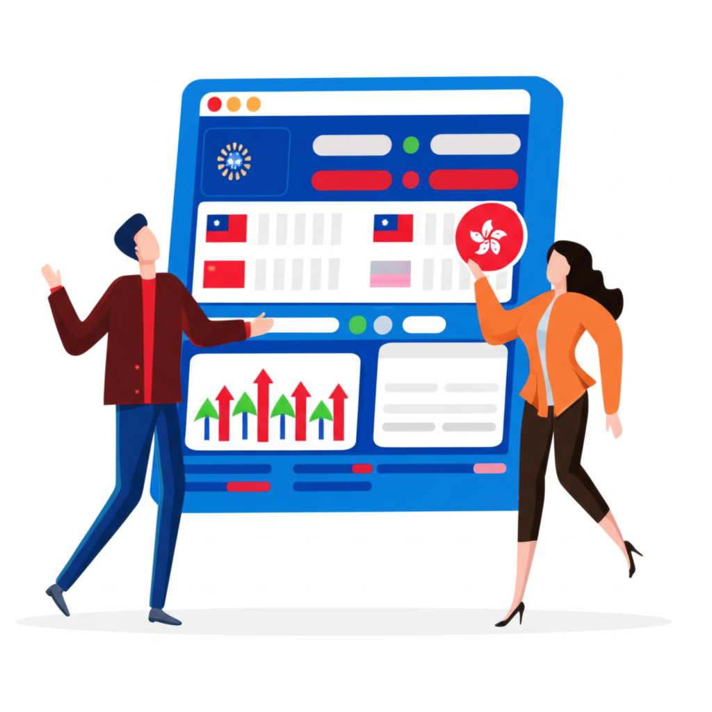 台灣與香港投資者使用老虎證券交易全球金融商品:畫面呈現亞洲投資者透過數位介面順暢操作美股、港股與ETF等資產