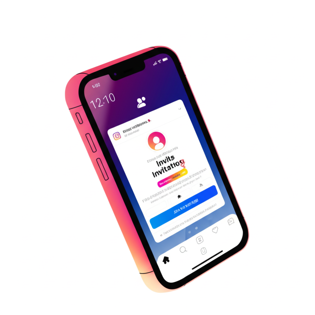 智慧型手機顯示 Instagram 群組邀請通知,或使用者在其他平台點擊邀請連結,引導至 app 確認加入畫面,過程無縫流暢