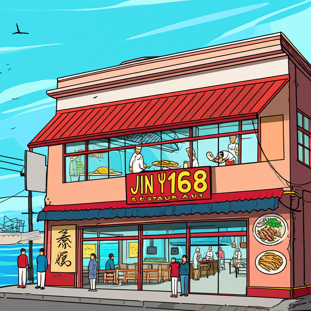 金益168餐廳位於深澳漁港旁,展示其優越位置與廚師將新鮮食材轉化為美味熱炒的魅力,吸引當地人和遊客