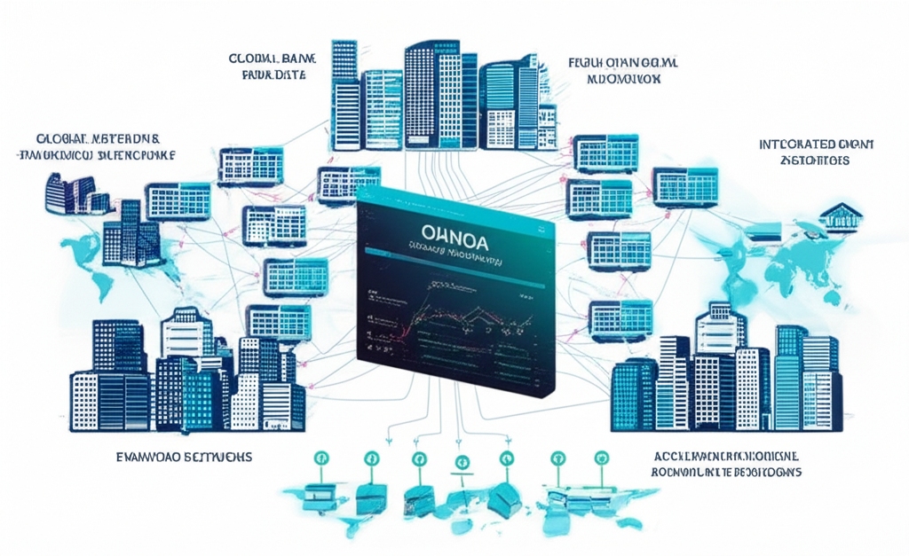全球銀行與金融機構數據流入OANDA平台的示意圖,突顯其報價的透明度與精準度