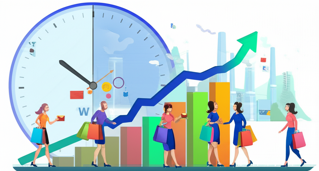 強勁NFP數據帶動經濟增長與消費者支出的活力經濟景觀插圖