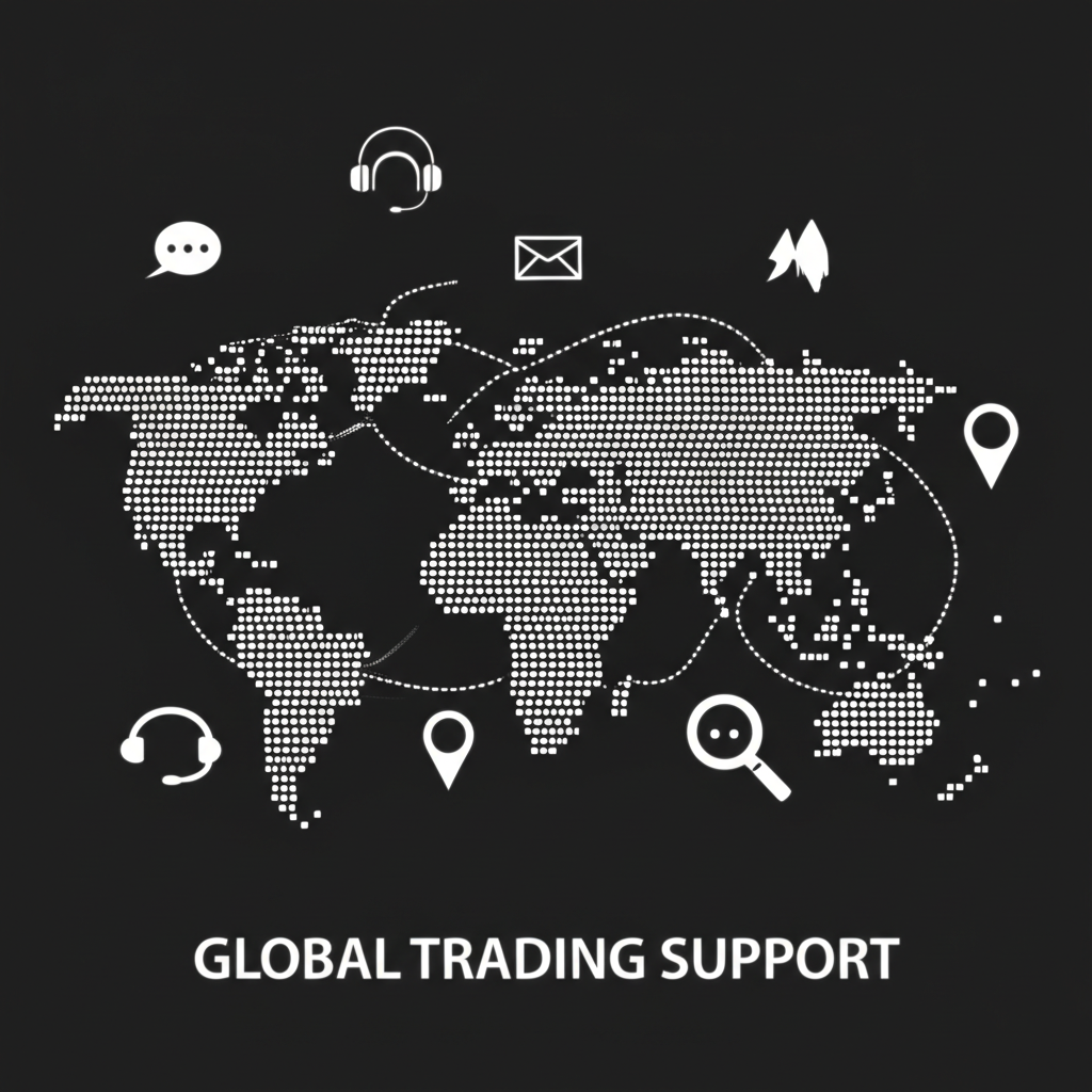Global trading support, quick help, illustration.
