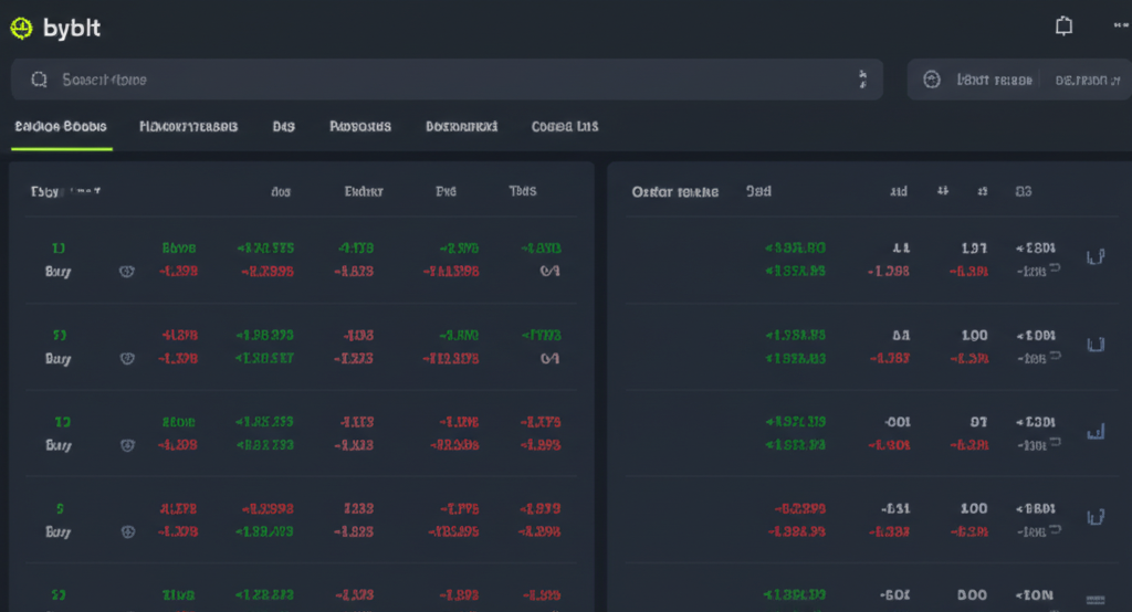 Bybit 現貨交易畫面插圖,顯示買賣訂單並標註 Maker 和 Taker 費用,強調提供與消耗流動性的差異