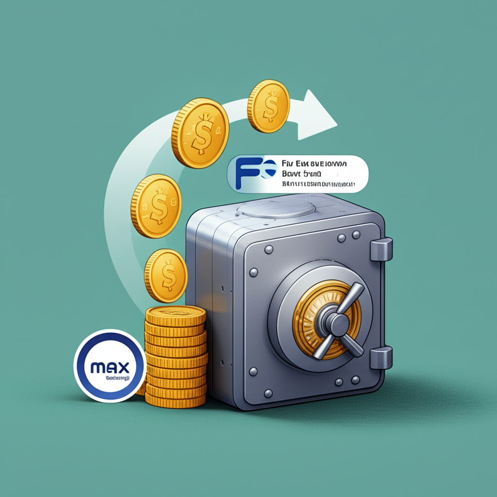 MAX交易所與遠東銀行合作示意圖，資金存入信託專戶，象徵用戶台幣資產的安全保障