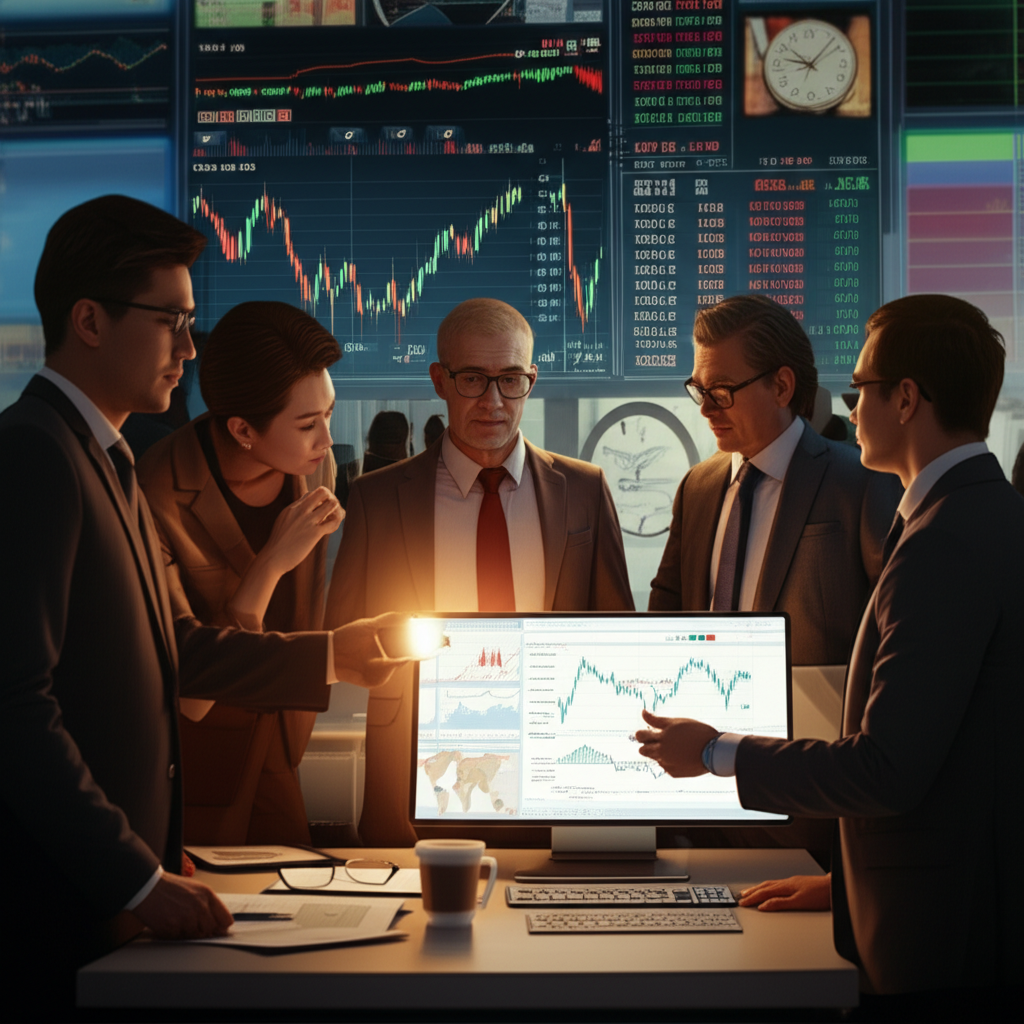 台灣與香港投資者分析HS50與恒生指數走勢,圖中顯示金融儀表板、黑期交易象徵與週末交易時段