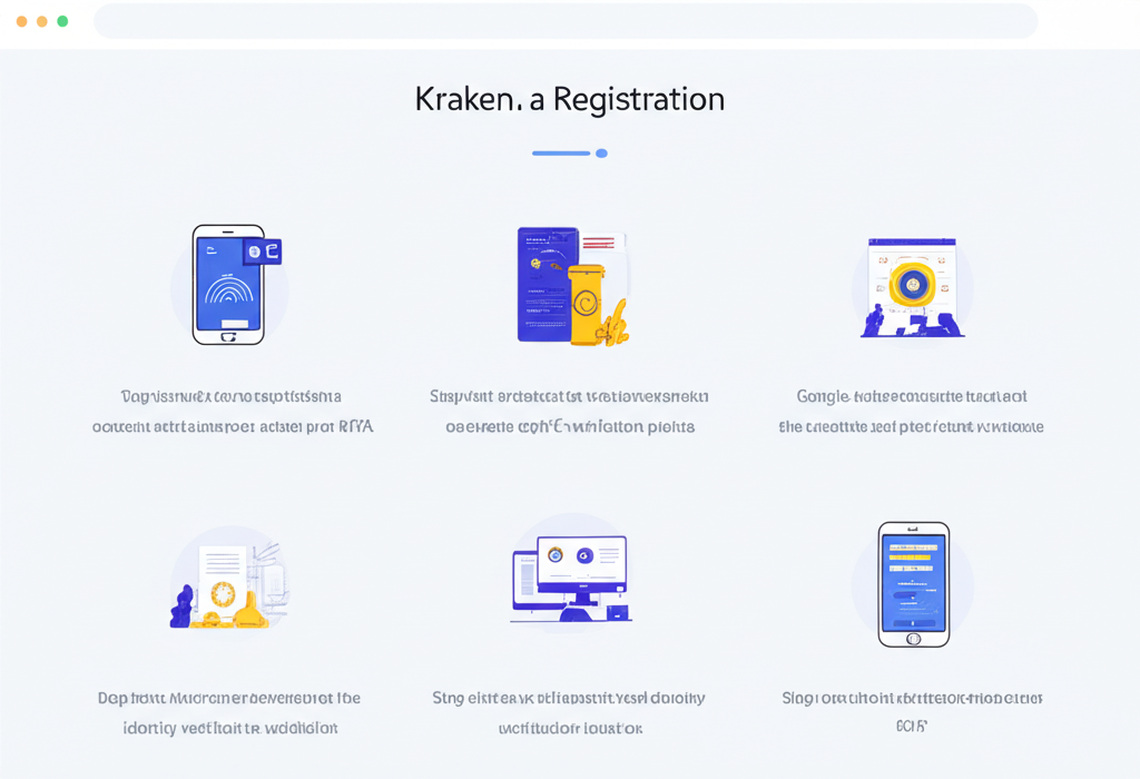 台灣或香港用戶逐步完成 Kraken 註冊與身分驗證，並設定 Google Authenticator 雙重驗證的插圖