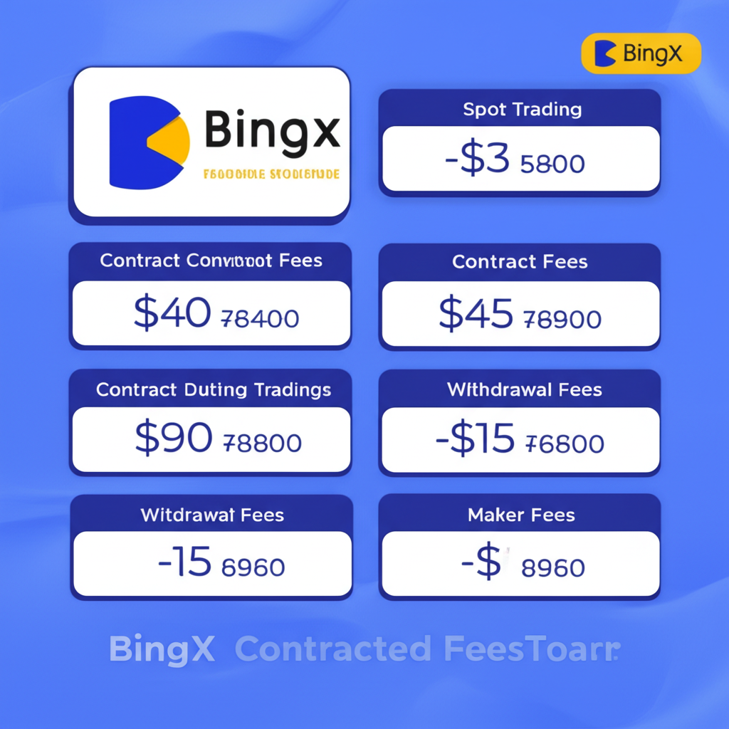 BingX 交易手續費資訊圖,詳細說明現貨、合約與提幣費用結構