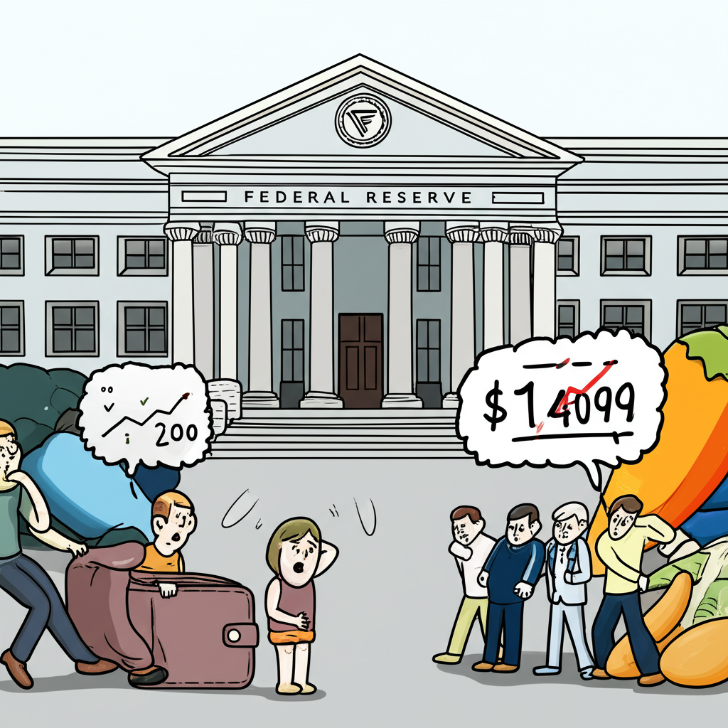 家庭面對通貨膨脹壓力與聯準會政策調整圖