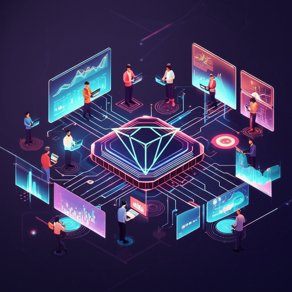 TRON 生態系統的活躍開發者和用戶互動圖示,展示成長動態