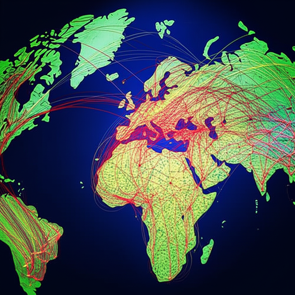 全球外匯市場資金流動概念插畫