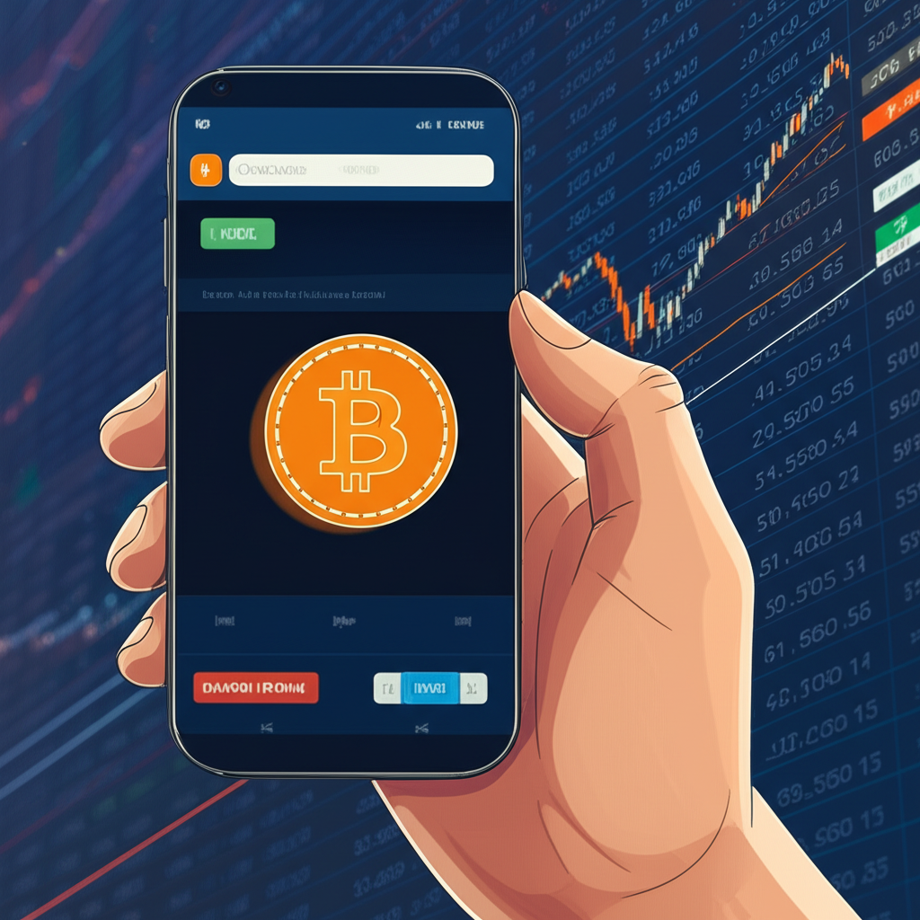 透過手機應用程式交易比特幣ETF的圖示