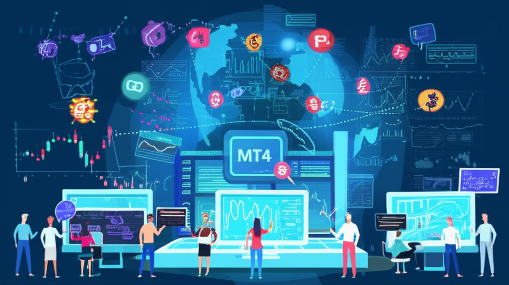 MT4全球金融市場與交易者互動插圖