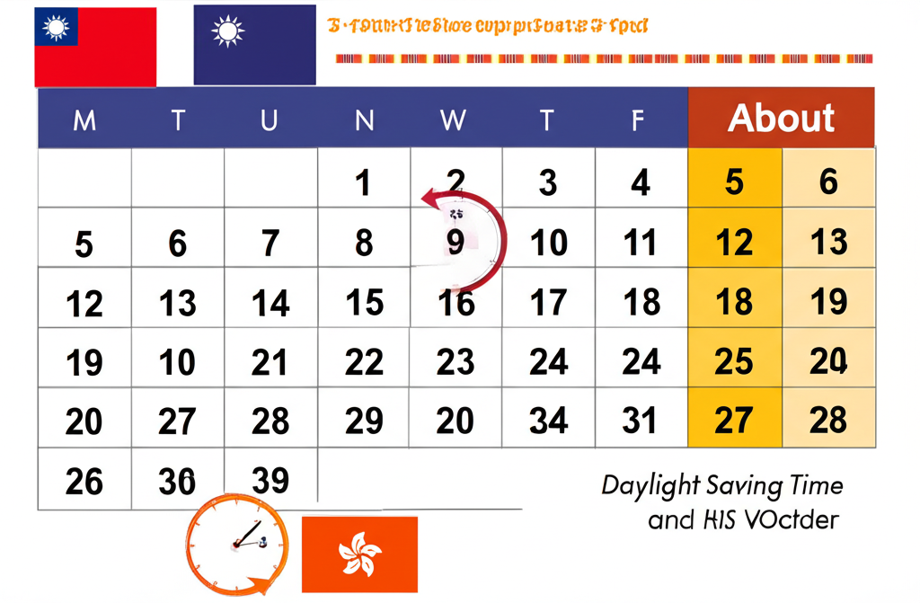 美國日光節約時間鐘錶前移一小時,影響美股與台灣香港時差的春夏季曆圖